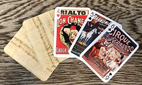 Ретро Цирк Игра на карти (Колода за покер от 55 карти, Всички са различни) годината на Реколтата Циркови Клоуни, Животни