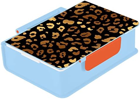 Кутия за обяд Bento с Леопардовым принтом и шарките на Леопард от бронз ALAZA, Херметични Контейнери за обяд, които не съдържат BPA, с вилица и лъжица, 1 бр.