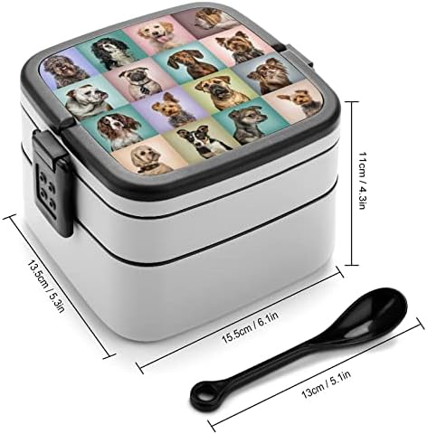 Споразумение от Кучета Двойна Штабелируемый Контейнер Bento Lunch Box За Училище, Работа Пикник Пътуване