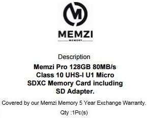 MEMZI PRO 128 GB, Клас 10 80 Mb/s. Карта памет Micro SDXC с SD адаптер за мобилни телефони ZTE MAX XL, ZMAX Grand LTE, ZMAX Champ LTE