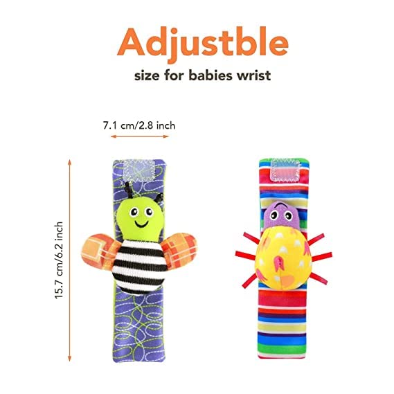 Подаръчен комплект за новородени Момичета и Момчета Essential Бебе: Детски Чорапи-Дрънкалки с Погремушками на Китките, Играчки за развитието на мозъка Бебета от 0-6 до 12