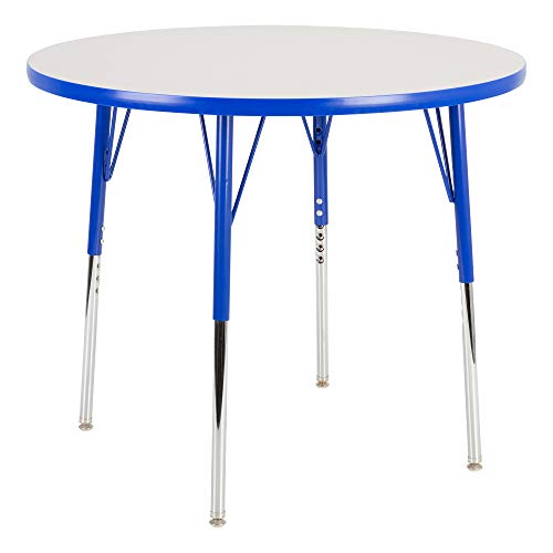 Кръгла маса за практикуване на търговски мебели Norwood с регулируема височина, диаметър 30 см, Сив/син, NOR-RCERD30C-GBL