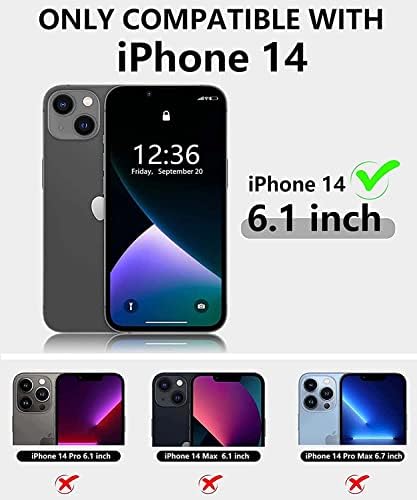 Устойчив на удари флип калъф за телефон ZEDEVB от естествена кожа, калъф-награда за Apple iPhone 14 Case 2022 [Защита на екрана и камера], контрастная ред (Цвят: A)