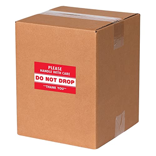 Aviditi Tape Logic 2 x 3, червено-бялата предупредителен стикер Не пускате, за транспортиране, преработка, опаковане и преместване (1 Ролка от 500 на етикети)