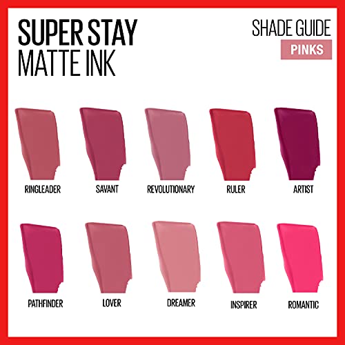Течна червило на Maybelline New York Super Stay Matte Ink За грим, Стабилен, Удароустойчив цвят, До 16 часа носене, Savant,