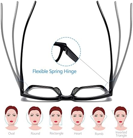 Дамски очила за четене FSRTEP, стилни ридеры в стила на Опра с блокиране на синя светлина и пружинным тръба на шарнирна връзка