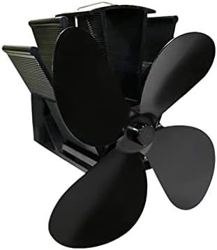LYNLYN черно камина вентилатор с 4 остриета, вентилатор за печки с топлинна захранването, дърво записващо устройство, за тих