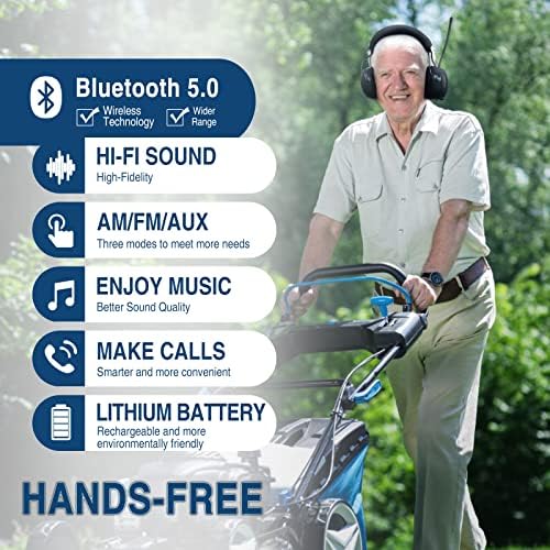 Слушалки ZOHAN 033 Bluetooth AM/FM-радио с Акумулаторна батерия 2000 ма, защитни Слушалките с Шумопотискане 25 db NRR