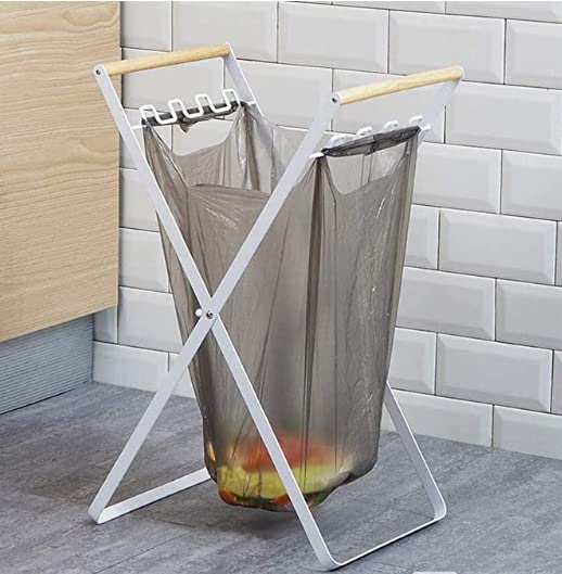 Сгъваема чанта за боклук, лесно преносими, Подходящи за кухня, улици и къмпинг (бял)