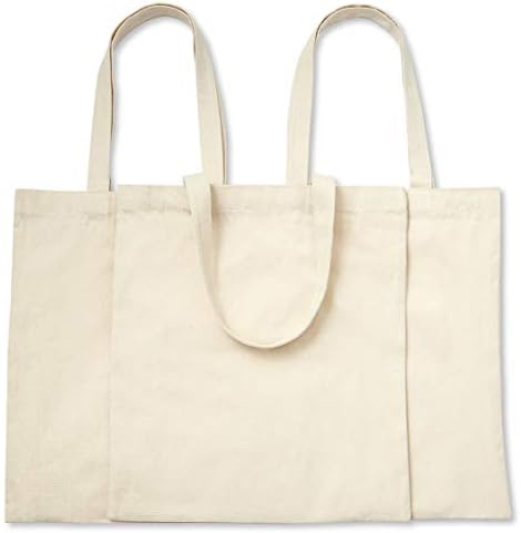 Холщовая чанта-тоут за бродерия, носене само за бродерия, рисуване, декориране (12,5x14,5 инча, 6 опаковки)