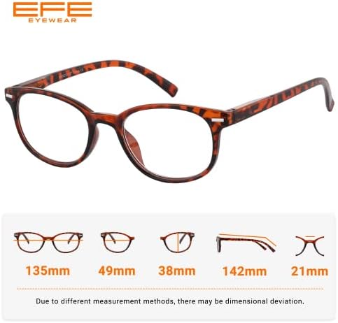 ЕФЕ Очила за четене, Ридеры за Жени, Дамски 1,75 Леки Полнокадровые очила с пружинным тръба на шарнирна връзка, 5 опаковки (смесен цвят, 1,75)