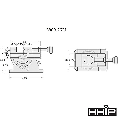 HHIP 3900-2621 Прецизна Универсален менгемеширина HHIP серия Pro с механизъм за движение, Широчината на 2,75 инча