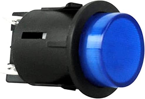 Berrysun Кулисный Преминете 5шт 4 за контакт Сензорен Ключ на Син Бутон на Ключа Електрически Кулисный Превключвател със Светлина 28 * 23.5 * 39.8 мм PS18-16 (Цвят: синьо Размер: Ps1