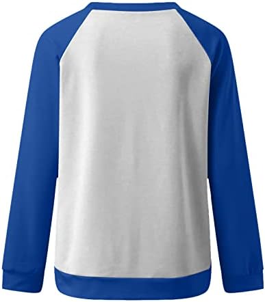 Тениска с Изображение на Кон, Дамска Мода, Блузи с Цветен Блок, Върхове с кръгло деколте, Raglan, Сладък Пуловер, Пуловери