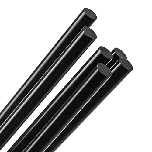 Пластмасова Кръгла пръчка Delrin от съполимер ацеталя диаметър 1/4 инча, дължина 12 инча - Черен цвят - Опаковка 6 (0,25 инча × 12 см, 6)