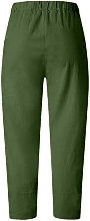 lcepcy дамски ежедневни широки панталони модел пера лято памук бельо широки панталони с еластичен колан панталони капри реколта