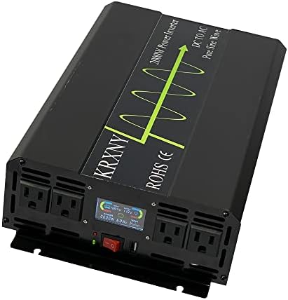 KRXNY 2000 W Автономен Инвертор Чиста Синусна вълна 48 vdc до 120 vac 60 Hz с LCD дисплей USB Порт