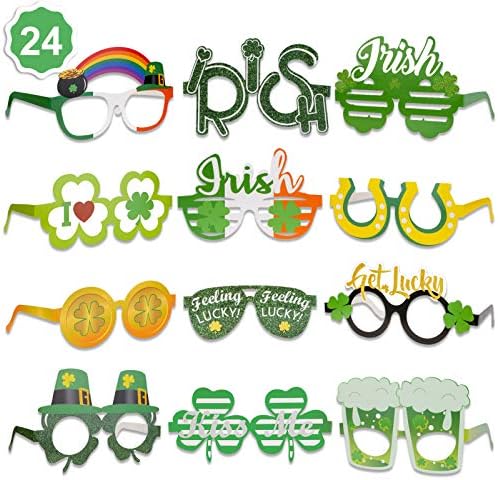 Очила Konsait на Деня на Св. Патрик, Блестящ Ирландски Декоративни Рамки за очила, Подпори за Фотосесия, Празнична