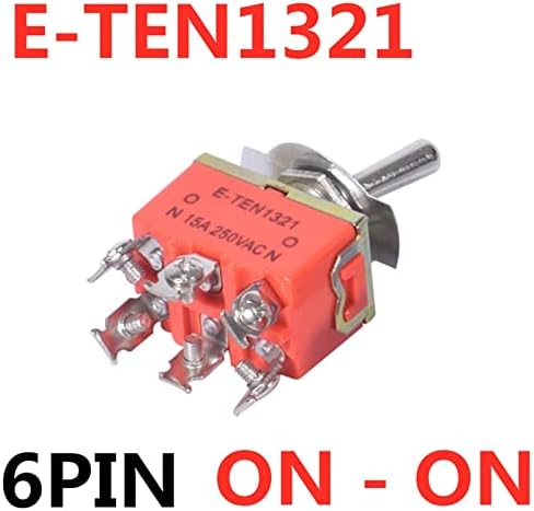 1бр 15A 250V SPST 2 4 6 Клеммный превключвател за включване-изключване на самостоятелно блокиране (Цвят: E-TEN1021)