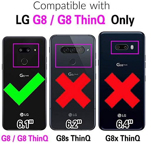 Asuwish е Съвместим с калъф-портфейл LG G8 ThinQ и защитно фолио за екран от закалено Стъкло, Собственик на кредитната