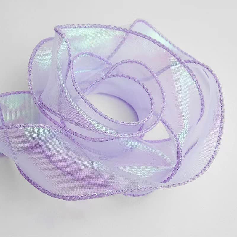 Светлоотразителни ленти от шифоновой прежда за подарък опаковки, сватбена украса, вратовръзки-пеперуди за коса, 1-1