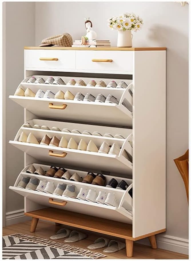 Шкафче За Съхранение на Обувки OLOTU Шкаф за Обувки с Голям Капацитет Опрокидывающегося Кофи Вертикална Стойка