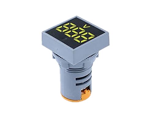 AKDE 22 мм Мини Цифров Волтметър Квадратен ac 20-500 В Волта Тестер за напрежение на електромера Led Лампи Дисплей (Цвят: червен)
