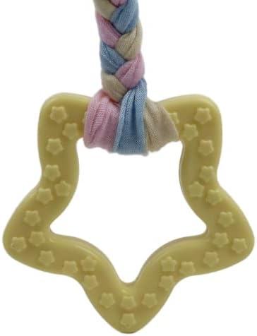 AGIEG 3 опаковки щенячьих дъвчащи играчки за никнене на млечни зъби, скъпа мека гума и памучен въже за малки и средни