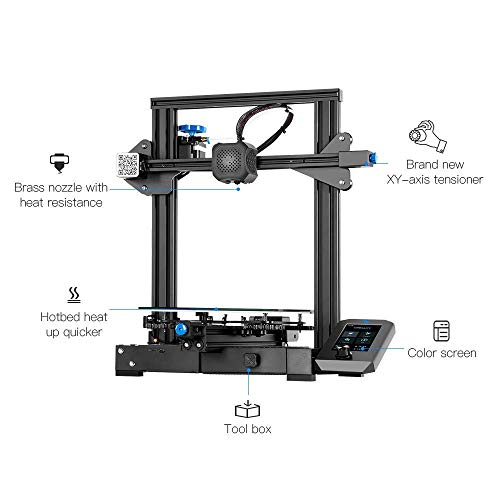 Официален актуализиран 3D принтер Creality На 3 V2 Безшумна дънна платка, захранване Meanwell, платформа от
