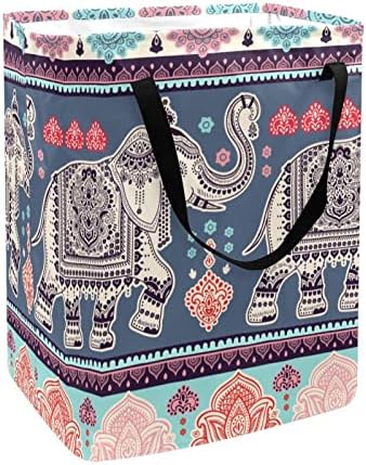 Кошница за дрехи DJROW с Орнаменти в индийски стил със Слонове и Пейсли, Голяма Кошница За Багаж, кош за бельо, кош