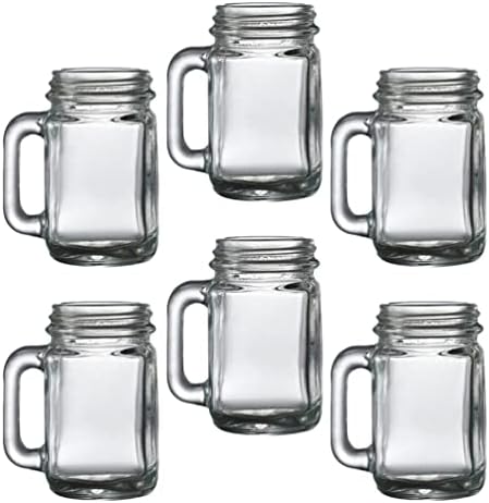 PSVOD Малки Стъклени чаши, Чаши, Малки Чаши с дръжка, 40 мл, Стъклени Буркани за Пиене, Без Капаци, Стъклена