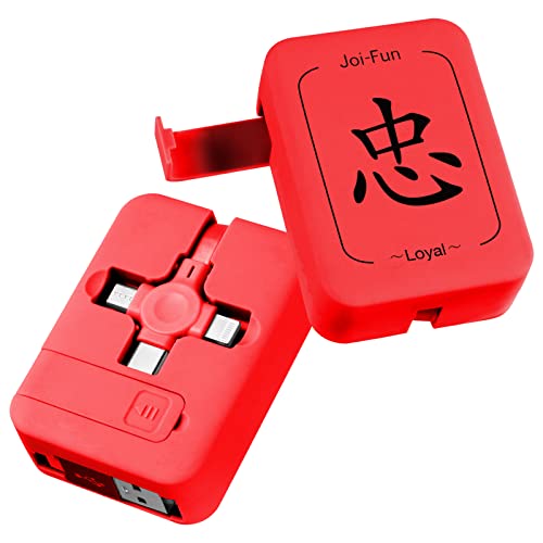 Кабел за бързо зареждане на Joi-Fun Multi със стойка за номер 3-в-1 3,3 фута Прибиращ се кабел Lightning-Micro