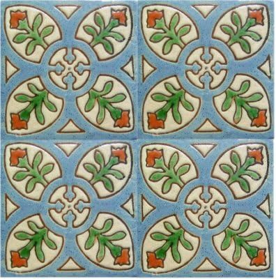 Мексикански плочки Alhambra Циан Perpignan Talavera с размер 4,2x4,2 9 бр.