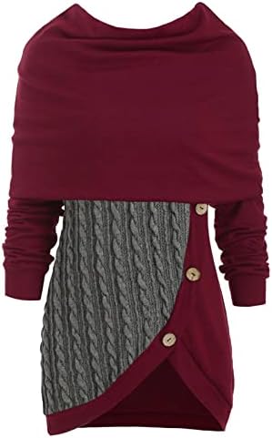Дамски пуловери мозайка пуловер асиметричен пуловер блузи с дълъг ръкав цвят мозайка нередовни вязаный топ върховете