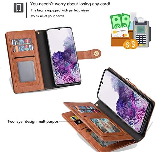 Samsung S20 Плюс Чанта-портфейл за жени/Мъже, Калъф За Телефон от Изкуствена кожа, Чантата с Държач за карти, Каишка,