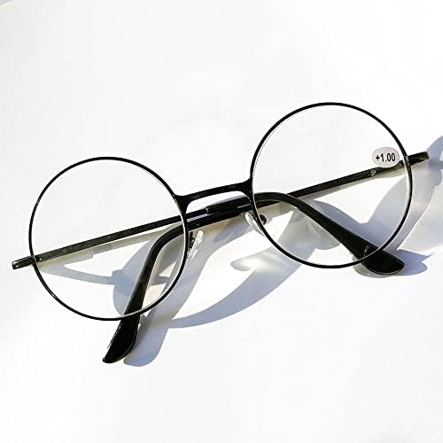 Компютърни Очила с Кръгли Очила За Далекогледство, Очила В Кръгла Метална Рамка, Светозащитные Точки (сребро 300)