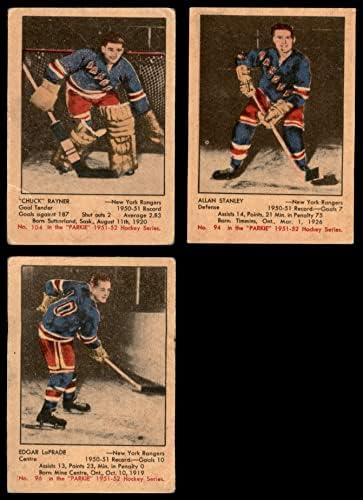 1951-52 Сет екип Паркхерст Ню Йорк Рейнджърс-Ню Йорк Рейнджърс - Хокей (сет) EX+ Рейнджърс - Хокей на лед