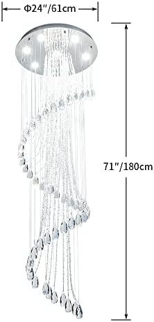 Кристален Полилей Saint Mossi 7-Lights K9, Лампа Raindrop, Голям Полилей, Модерни Полилей, Модерен Окачен лампа