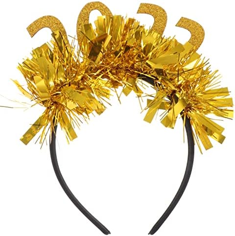 Екипировки за cosplay GALPADA, Превръзка на главата с Нова ГОДИНА, Подаръци за Новогодишната партита, Златна Декоративна лента за коса в навечерието на Новата Година, Лъск