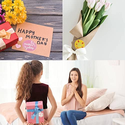 Етикети HADDIY Happy Mothers Day, 144 броя, 2 инча, Етикети с флорални стикери за майките на едро за картички