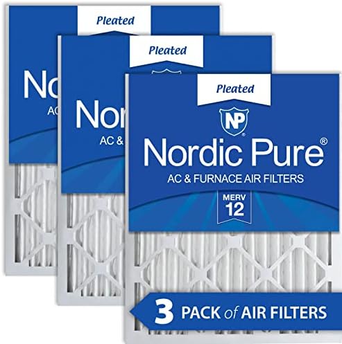 Nordic Pure 16x25x2 MERV 12 Плиссированных въздушни филтри за печки ac 3 опаковки и 20x20x2 MERV 12 Плиссированных