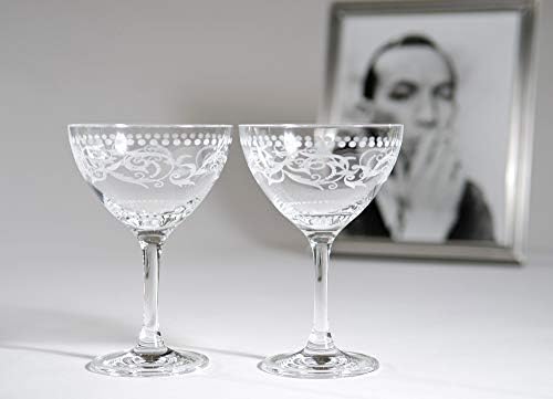 ИСТОРИЯ на КОМПАНИЯТА Cole Porter Ritz Bar Комплект чаши за шампанско в стил Купе от 2 теми (колекция подарък кутии)