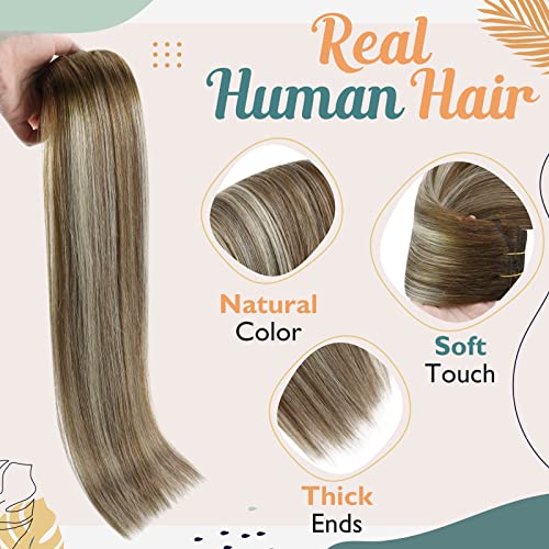 24-инчов слънчева шнола за изграждане на човешки косъм Balayage кафяво-блондинистая шнола за изграждане на човешки косъм каштаново-кафяв