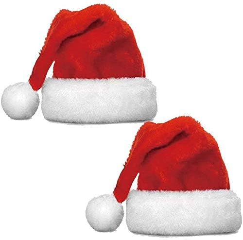 Vinciph 2 БР., Коледни Шапки На Дядо Коледа За Възрастни, Плюшен Шапка На Дядо Коледа Унисекс Класическия Червен