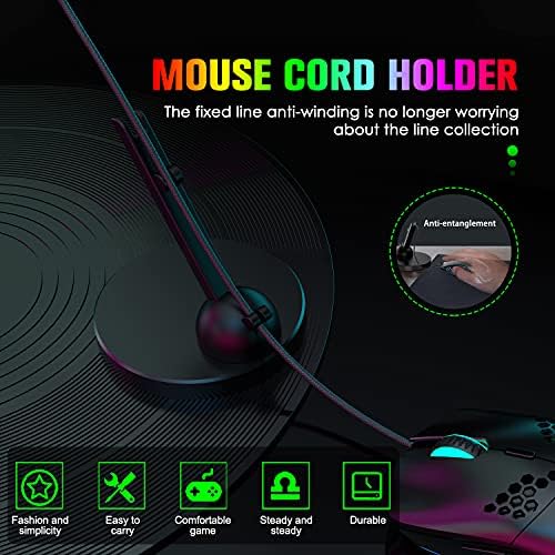 Комбинирана ръчна детска клавиатура и мишка към 60% с подложка за мишка, мини-68 клавиши, кабелна Type C, 18 ефекти, осветление, леки мобилни мишката RGB 6400DPI (black / blue switch)