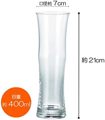 Стъклена чаша за бира Suntory Marketing 140-04, прозрачен, 13,5 течни унции (400 мл), Произведено в Япония, Опаковка