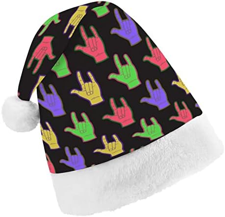 Боядисана коледна шапка на Дядо Коледа под формата на каменни ръце, червена коледна шапка, празнични сувенири,