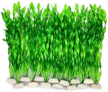 БЕГОНДИС, 14 бр., изкуствени зелени водорасли, водни растения, декорации за аквариум, произведени от мека пластмаса