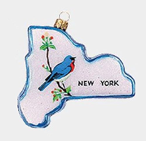 Коледен Орнамент от Бластване Стъкло За Полиране на Устата на Щата Ню Йорк