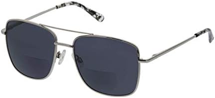 Слънчеви очила-авиатори Peepers by peepersspecs Big Sur, Сребристо-бифокални, 56 + 3